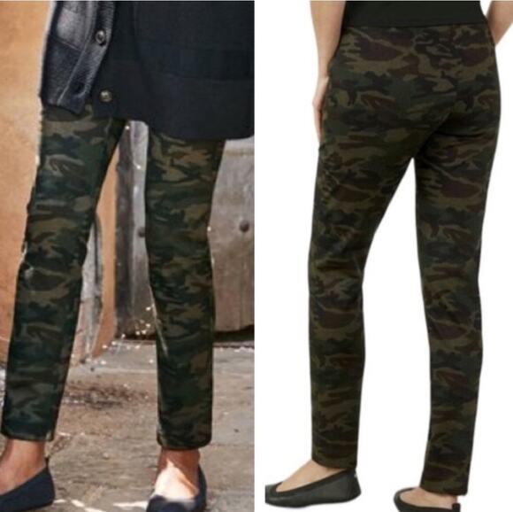 Soft Surroundings Pants - Soft Surroundings Willow Camo Pants Straight Leg 10 Ponte Knit Work Trouser